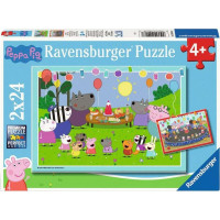 RAVENSBURGER Puzzle Prasátko Peppa na oslavě 2x24 dílků