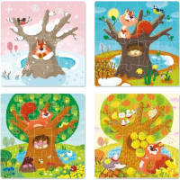 DODO Puzzle Roční období 4v1 (12,16,20,24 dílků)