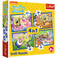 TREFL Puzzle SpongeBobův život 4v1 (35,48,54,70 dílků)