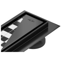 Sprchový žlab MAXMAX Mexen FLAT 2v1 - černý, 1710110 - 110 cm