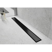 Sprchový žlab MAXMAX Mexen FLAT 2v1 - černý, 1710110 - 110 cm