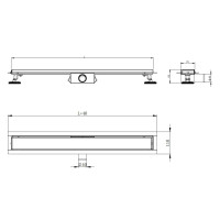 Sprchový žlab MAXMAX Mexen FLAT 2v1 - černý, 1710110 - 110 cm