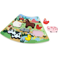 2Kids Toys Dřevěné puzzle Veselá farma propojitelné