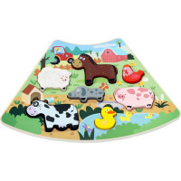 2Kids Toys Dřevěné puzzle Veselá farma propojitelné
