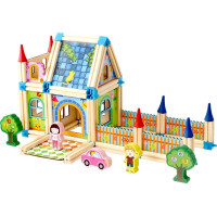 2Kids Toys Dřevěná stavebnice Zámek barevný