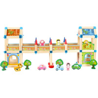 2Kids Toys Dřevěná stavebnice Zámek barevný