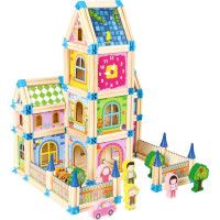 2Kids Toys Dřevěná stavebnice Zámek barevný