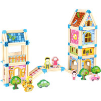 2Kids Toys Dřevěná stavebnice Zámek barevný