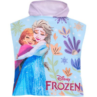 Dětská rychleschnoucí osuška s kapucí FROZEN 50x100 cm - fialová/světle modrá