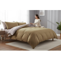 Ložní povlečení z mikrovlákna NATURAL TAUPE - 160x200 cm - šedé/béžové