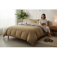 Ložní povlečení z mikrovlákna NATURAL TAUPE - 160x200 cm - šedé/béžové