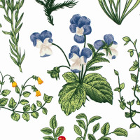 Ložní povlečení z mikrovlákna NATURAL MEADOW - 160x200 cm - bílé/světle zelené