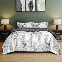 Ložní povlečení z mikrovlákna SATIN DREAM - 160x200 cm - bílé/šedé