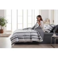 Ložní povlečení z mikrovlákna SATIN ELEGANCE - 160x200 cm - šedé/bílé