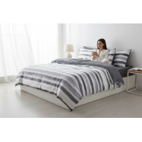 Ložní povlečení z mikrovlákna SATIN ELEGANCE - 160x200 cm - šedé/bílé