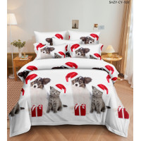 Ložní povlečení z mikrovlákna HAPPY CHRISTMAS - 160x200 cm - bílé