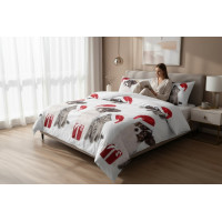 Ložní povlečení z mikrovlákna HAPPY CHRISTMAS - 160x200 cm - bílé