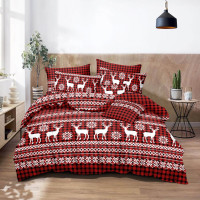 Ložní povlečení z mikrovlákna SCANDI CHRISTMAS - 160x200 cm - červené