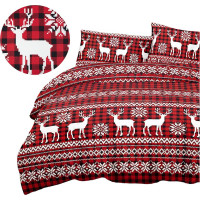 Ložní povlečení z mikrovlákna SCANDI CHRISTMAS - 160x200 cm - červené