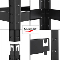 Policový regál - 5 polic - 205x120x45 cm - černý