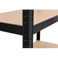 Policový regál - 5 polic - 205x120x45 cm - černý