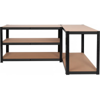 Policový regál - 5 polic - 205x120x45 cm - černý