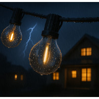 Solight LED venkovní balkonový řetěz s žárovkami, 10 žárovek, 5m+3m, 500lm, teplá bílá