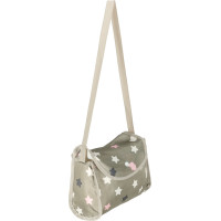 Hluboký kočárek pro panenky s taškou - Hvězdy - šedý