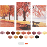 CRAFT ID Diamantové malování na rámu Krajina triptych 40x20 cm + 30x20 cm