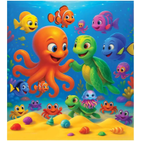 WOODEN CITY Dřevěné puzzle Chobotnice a želva 20 dílků