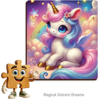 WOODEN CITY Dřevěné puzzle Kouzelné sny o jednorožcích 20 dílků