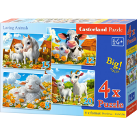 CASTORLAND Puzzle Milující zvířátka 4v1 (8,12,15,20 dílků)