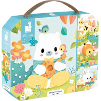 JANOD Puzzle v kufříku Zvířátka 4v1 (6,9,12,16 dílků)