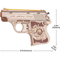 ROBOTIME Rokr 3D dřevěné puzzle Mini pistole 113 dílků