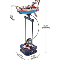 ROBOTIME Rokr 3D dřevěné puzzle Rybářská loď s kyvadlem 161 dílků