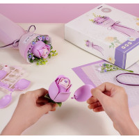 ROBOTIME Rokr Floral Art: 3D puzzle Fialová růže 54 dílků