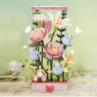 ROBOTIME Rokr Floral Art: 3D puzzle Květinový box s LED osvětlením 263 dílků