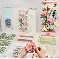 ROBOTIME Rokr Floral Art: 3D puzzle Květinový box s LED osvětlením 263 dílků