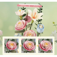 ROBOTIME Rokr Floral Art: 3D puzzle Květinový box s LED osvětlením 263 dílků