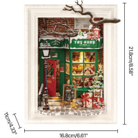 ROBOTIME Rolife DIY 3D dřevěné puzzle Santovo hračkářství s LED osvětlením 122 dílků