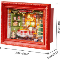 ROBOTIME Rolife DIY 3D dřevěné puzzle Štědrovečerní večeře s LED osvětlením 125 dílků