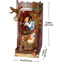 ROBOTIME Rolife DIY 3D Zarážka na knihy: Alenka v Říši divů s LED osvětlením 300 dílků