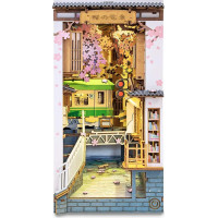 ROBOTIME Rolife DIY 3D Zarážka na knihy: Sakurová ulička s LED osvětlením 340 dílků