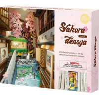 ROBOTIME Rolife DIY 3D Zarážka na knihy: Sakurová ulička s LED osvětlením 340 dílků