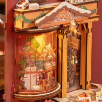 ROBOTIME Rolife DIY 3D Zarážka na knihy: Vánoční ulička s LED osvětlením 289 dílků