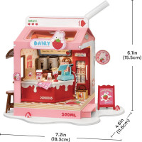 ROBOTIME Rolife DIY House: Mléčný bar s LED osvětlením 73 dílků