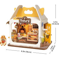 ROBOTIME Rolife DIY House: Teddyho pekařství s LED osvětlením 67 dílků