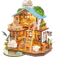 ROBOTIME Rolife DIY House: Vila pro pejsky s LED osvětlením