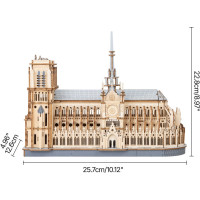 ROBOTIME Rowood 3D dřevěné puzzle Katedrála Notre-Dame 330 dílků