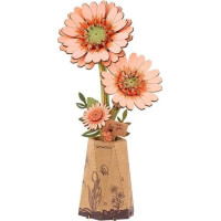 ROBOTIME Rowood 3D dřevěné puzzle Oranžová gerbera 105 dílků